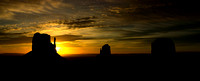 Monument Valley Sunrise Silhouette, Pano